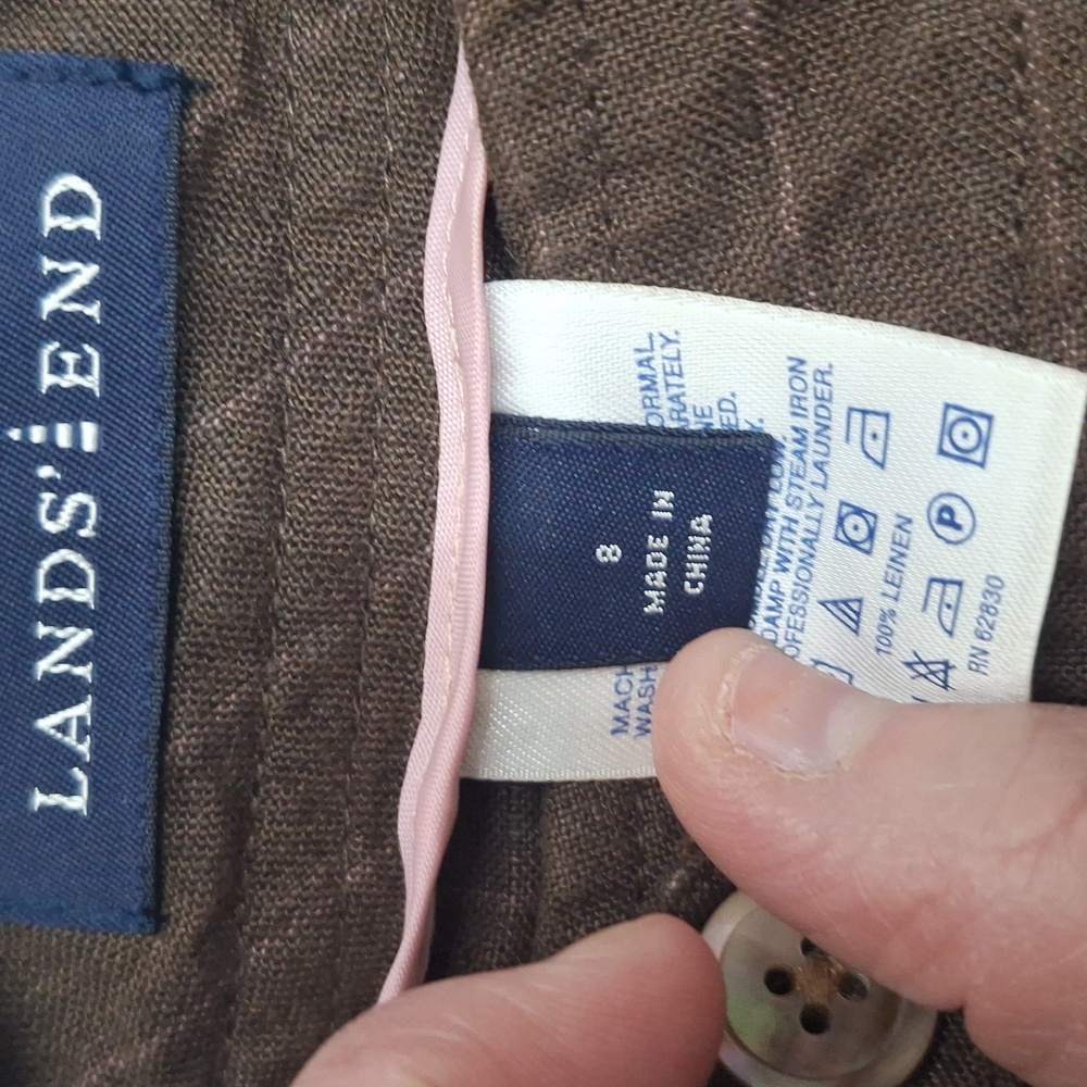 Lands' End Brown Linen Pants - Picture 3 of 5